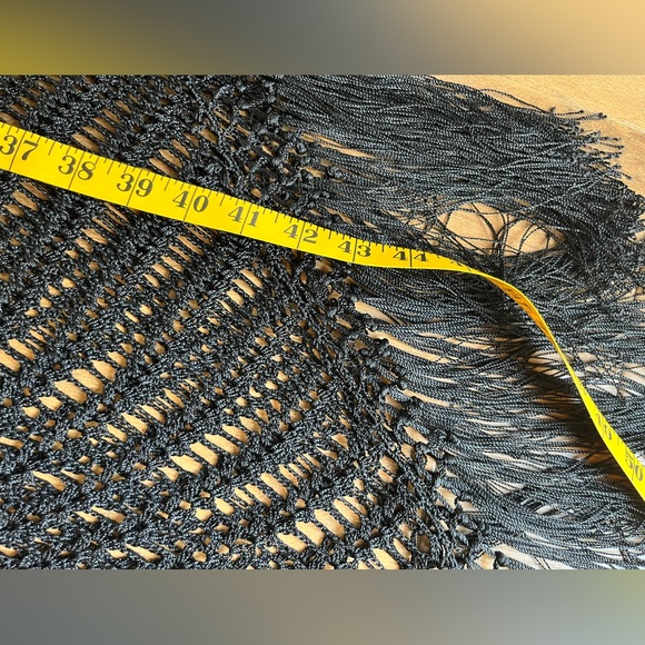 Y2K Flapper Crochet Maxi Dress w/Fringe Asymmetrical Hem line - Picture 15 of 16